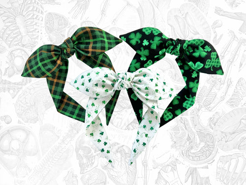 St. Patrick's Day Top Knot Headband, clovers Knotted Headband for Women, Gift for her, Shamrock bowband